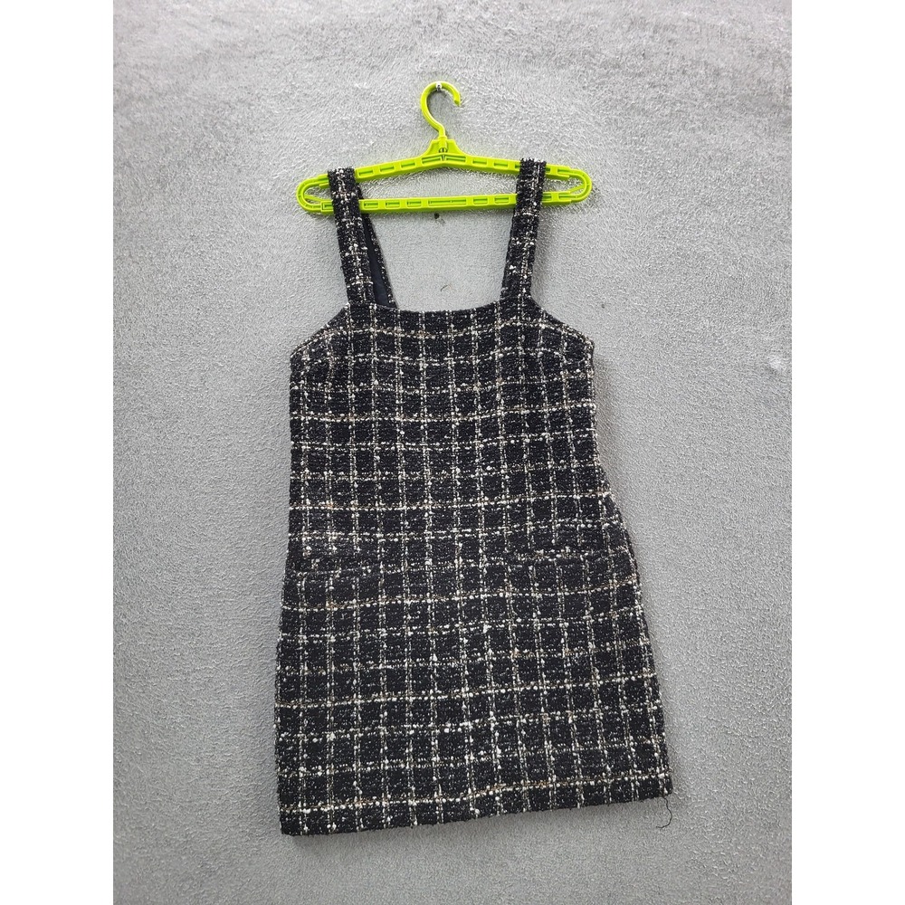 Abercrombie & Fitch Women Dress M Black Plaid Mini Sleeveless Tweed Office
